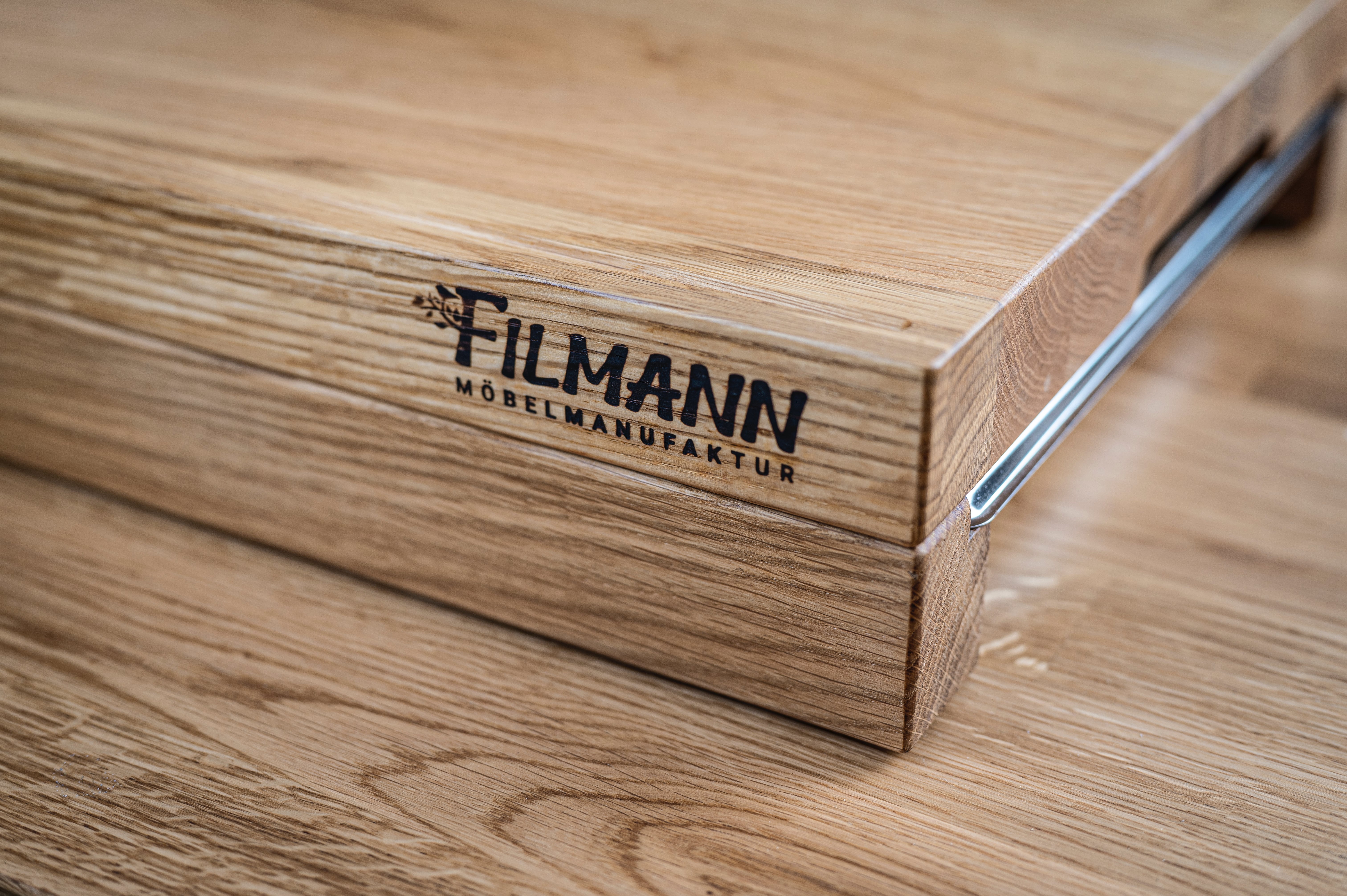 Schneidebrett Eiche mit Auffangschalen- 55,5x38x9cm